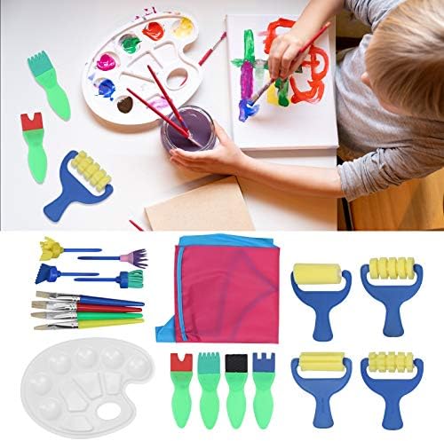 Boyama Aracı Kiti, Çizim için Çocuklar Hediyeler için Emici Sünger Boya Fırçaları