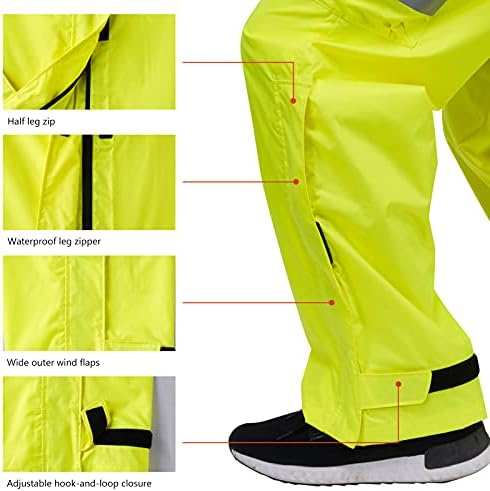 BASSDASH Komple erkek Nefes Su Geçirmez Yağmur Pantolon Hafif Üzerinde Pantolon ile 1/2 Zip Bacaklar için Balıkçılık Kayaking