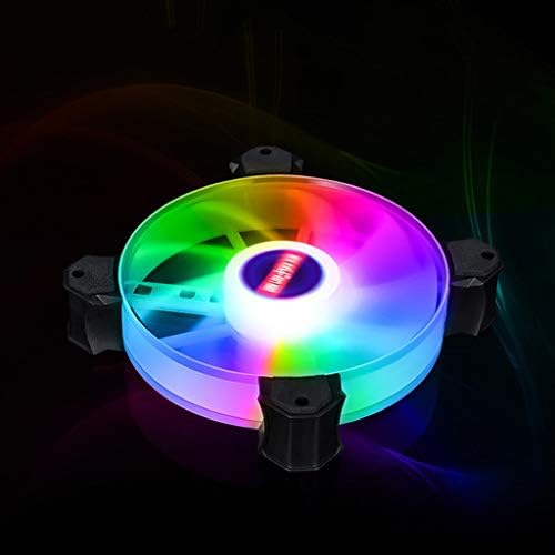 Homyl Düşük Gürültü 120mm x 120mm LED RGB Yuvarlak Bilgisayar Kasası Soğutma Fanı CPU Soğutucu Masaüstü Bilgisayarlar için-Rainbow