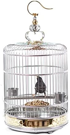 XİAOSAKU Kuş Kafesi Deluxe Edition Saf Paslanmaz Çelik Kuş Kafesi Büyük Kardeş Kafesi Pamukçuk Büyük Papağan Sığırcık Yuvarlak