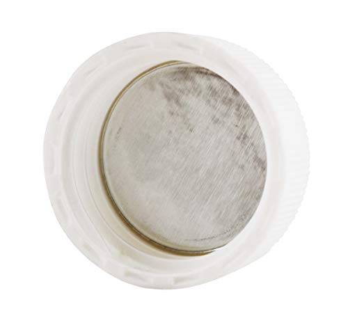 Yedek Polipropilen Şişe Kapakları, 22mm Metal Folyo Kaplı Plastik Vidalı Kapaklar, Beyaz, Paket başına 1000