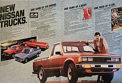 Dergi Baskı İlanı: 1983 Nissan / Datsun Spor Kamyonları: Uzun Yataklı, Standart, King Cab 4X4 & 2WD, Bir Motor Gövdesi Kabini'