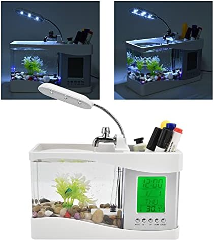 Çok fonksiyonlu USB balık tankı ışık, ABS küçük akvaryum lamba ile Takvim 1.5 L su kapasitesi, 3 W USB kablosu Powered balık