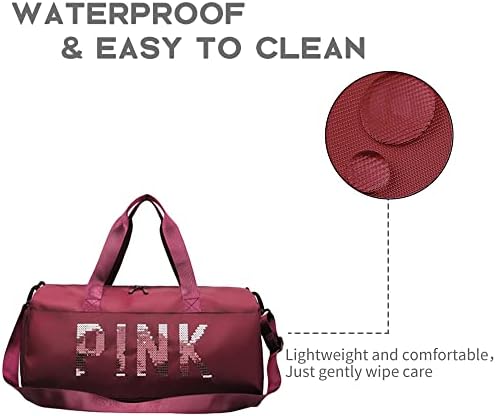 Kadınlar için spor Çantası Seyahat spor spor çantası egzersiz Tote çanta Weekender çanta ile kuru ıslak cep ve ayakkabı bölmesi