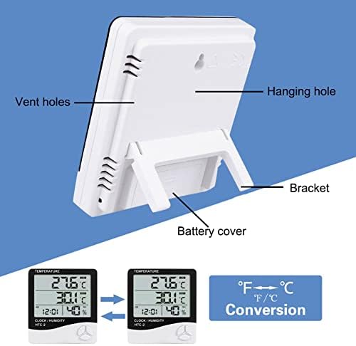 N / B Dijital Termometre Higrometre Kapalı Açık Sıcaklık Ölçer nem monitörü ile LCD çalar Saat, prob Kablosu Sıcaklık Nem Ölçer