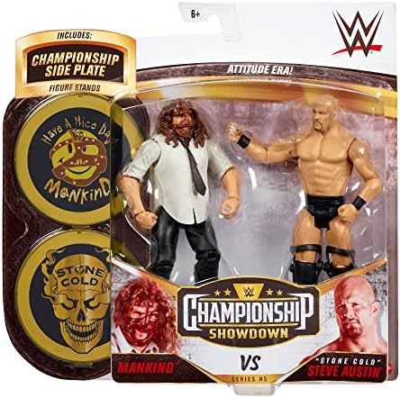 ​WWE Stone Cold Steve Austin vs Mankind Championship Showdown 2 Paket 6 Aksiyon Figürleri Yüksek El İlanları Savaş Paketi 6 Yaş