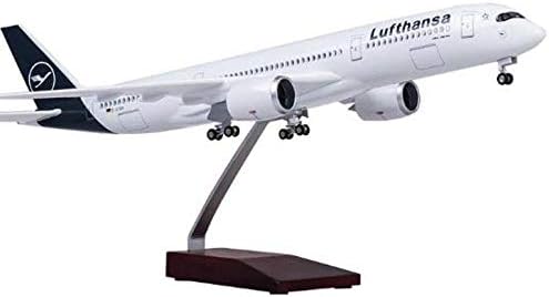 47 cm Uçak Modeli 1/142 Ölçekli Airbus A350 Uçak Lufthansa Uçak Dekorasyon ışıkları ve Tekerlekler ile Reçine uçak yetişkin Hediye