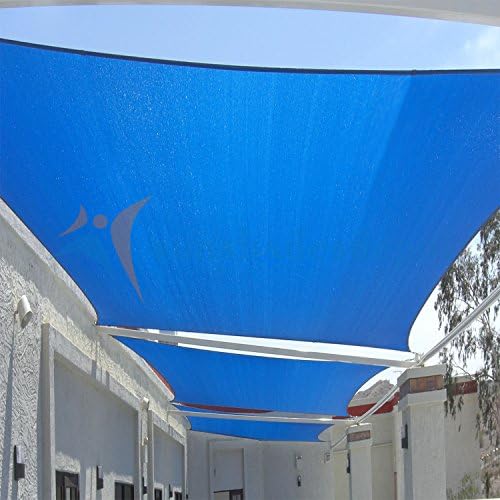 TANG Şemsiyeleri Depo Bir Halka Tasarım Çelik Kablo Tel Takviye Güneş Gölge Yelkenler 18 'x 22' Dikdörtgen Mavi Ağır Geçirgen