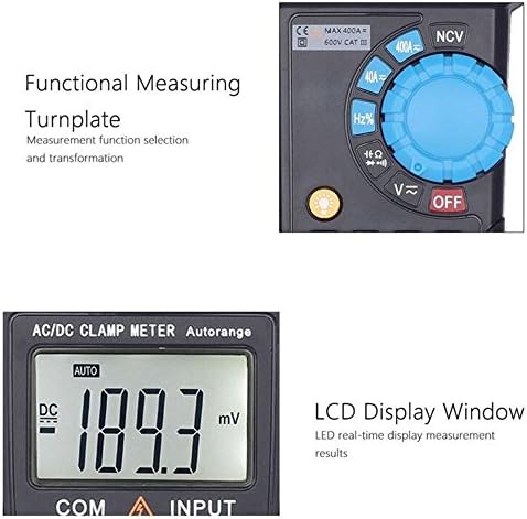 GZCRDZ ACM03 artı Otomatik Aralığı Dijital AC / DC Kelepçe Metre voltmetre Multimetre NCV Frekans Kapasite Test Cihazı (Mavi)