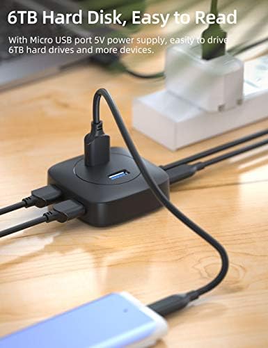 USB 3.0 HUB PHOCAR 4 Port USB Veri HUB ile 1.5 ft Uzatma Kablosu Taşınabilir Yüksek Hızlı USB Genişletici MacBook Pro ile uyumlu,