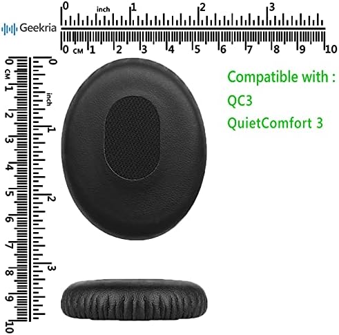 Geekria QuickFit Protein Deri Yedek Kulak Pedleri için Bose QC3 ON-Kulak, QuietComfort 3 Kulaklıklar Earpads, kulaklık Kulak