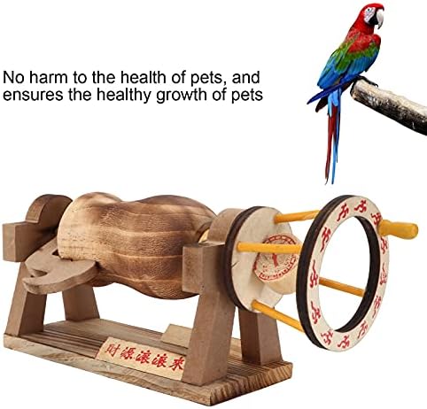 Kuş Oyuncak Ahşap Vintage Patlamış Mısır Makinesi Modeli Ayakta Oyuncak Kuş Eğitici İnteraktif Oyuncak