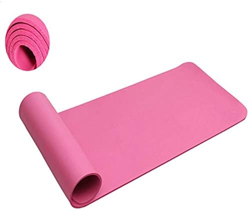 10mm Kalın NBR Saf Renk Kaymaz Yoga Mat, ısı ve suya dayanıklı, Yumuşak ve hafif, 183x61x1cm Pembe