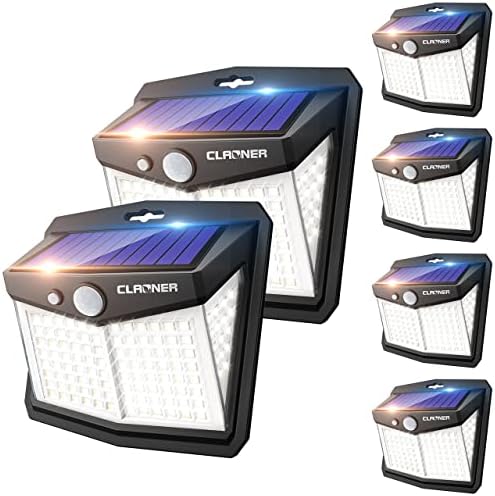CLAONER güneş ışıkları Açık, [128 LED / 4 Packs] güneş hareket sensörü ışıkları 3 çalışma modu 270 Derece Geniş açı ile dış mekan