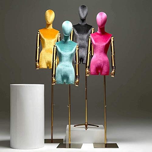 XCTLZG Renkli Kadın Manken Torso Vücut Başkanı Elbise Formu ile Metal Standı için Giyim Elbise Takı Ekran, 10 Renkler( Renk: