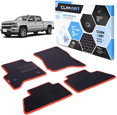 CLİM SANAT Petek Özel Fit Paspaslar için Chevrolet (Chevy) Silverado / GMC Sierra 2014-2018 Crew Cab, 1 & 2 Satır, araba Paspasları