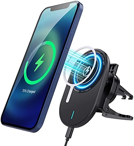 MOKO Manyetik Kablosuz Araç Şarj Cihazı ile Uyumlu iPhone 12/12 Pro / 12 Pro Max / 12 Mini, 15W Hızlı Kablosuz Araç Şarj Cihazı,