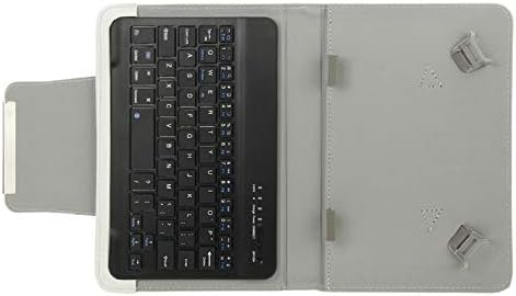 DDETAO Evrensel Deri Kılıf ile Ayrılabilir Bluetooth Klavye ve Tutucu için 10.1 inç Tablet PC(Siyah) (Renk: Beyaz)