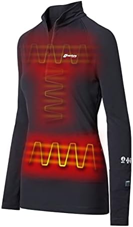 Pil Paketi ile Girişim ısı kadın ısıtmalı Gömlek - 9 Watt Gerilebilir Yüksek Güçlü Elektrikli Taban Katmanı, Göçebe