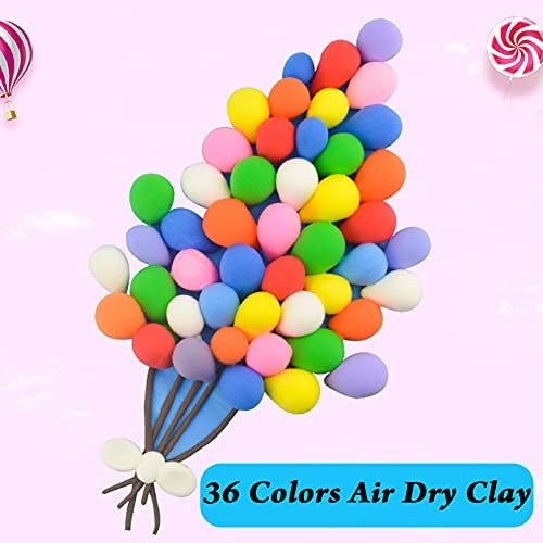 36 Renkler Hava Kuru Kil, Ultra Hafif Modelleme Kil, DIY Sihirli Kil Araçları ile Sanat ve El Sanatları için, hediyeler, Çocuklar