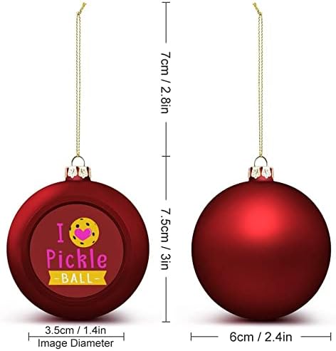 Ben Aşk Pickleball Kalp Noel Topu Süsler Noel Ağacı Asılı Süslemeleri Baskılı