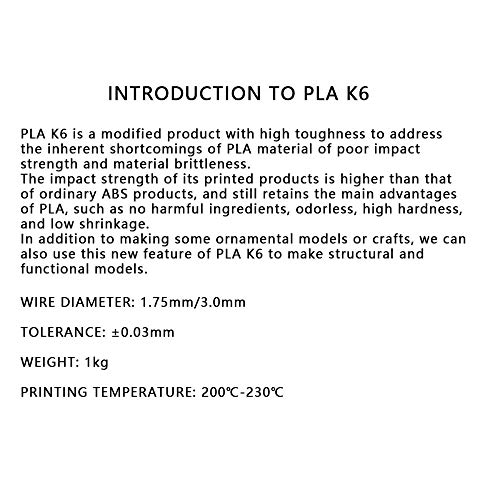 3D Baskı Filament 1 kg, PLA K6 3D Filament, Yüksek Darbe Dayanımı, Yüksek Mukavemetli, Yüksek Tokluk Modifiye Malzeme-Green_1.