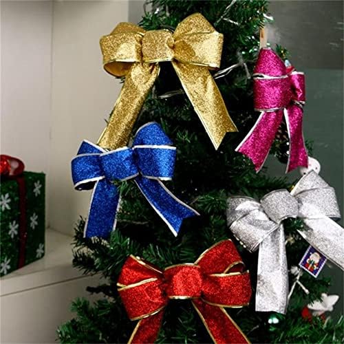 FANQIE 2025 cm 1 ADET Asılı Kolye Yeni Yıl Dekorasyon Kelebek Yay Ilmek Noel Ağacı Süsler Şerit Yaylar Noel Parti Malzemeleri