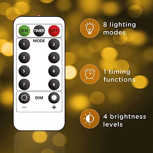 300 LED pencere perde dize ışık, 8 aydınlatma modları peri Twinkle dize ışıkları ile uzaktan, USB Powered su geçirmez için noel