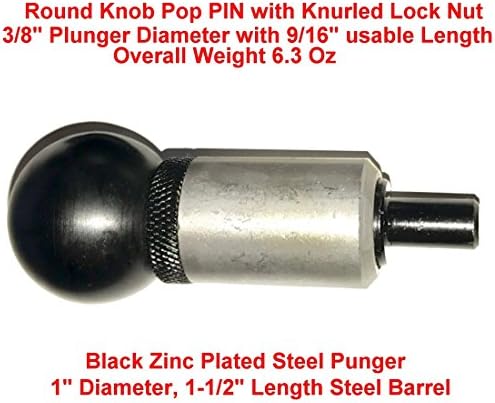 SBDs (Adet 1) 3/8 Çaplı Piston ' POP 'Çekme Pimi/1 Çap x 1-1 / 2 Uzunluk Çelik Namluda Fırçalanmış Kaynak / Çinko Pl Tırtıllı