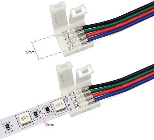 Fntek LED Şerit Bağlantı Kiti için 5050 RGB 4 Pin 10mm,RGB Splitter Kablo ile, LED Şerit Jumper, T ve L Şekil Bağlayıcı, 9 Türleri